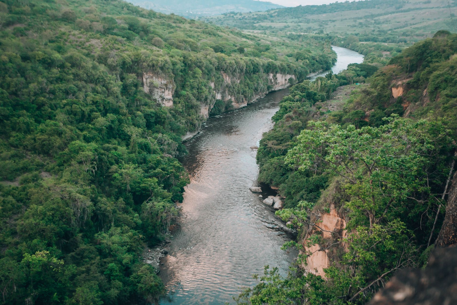 Paisagem natural protegida em Mocambique com vegetacao luxuriante