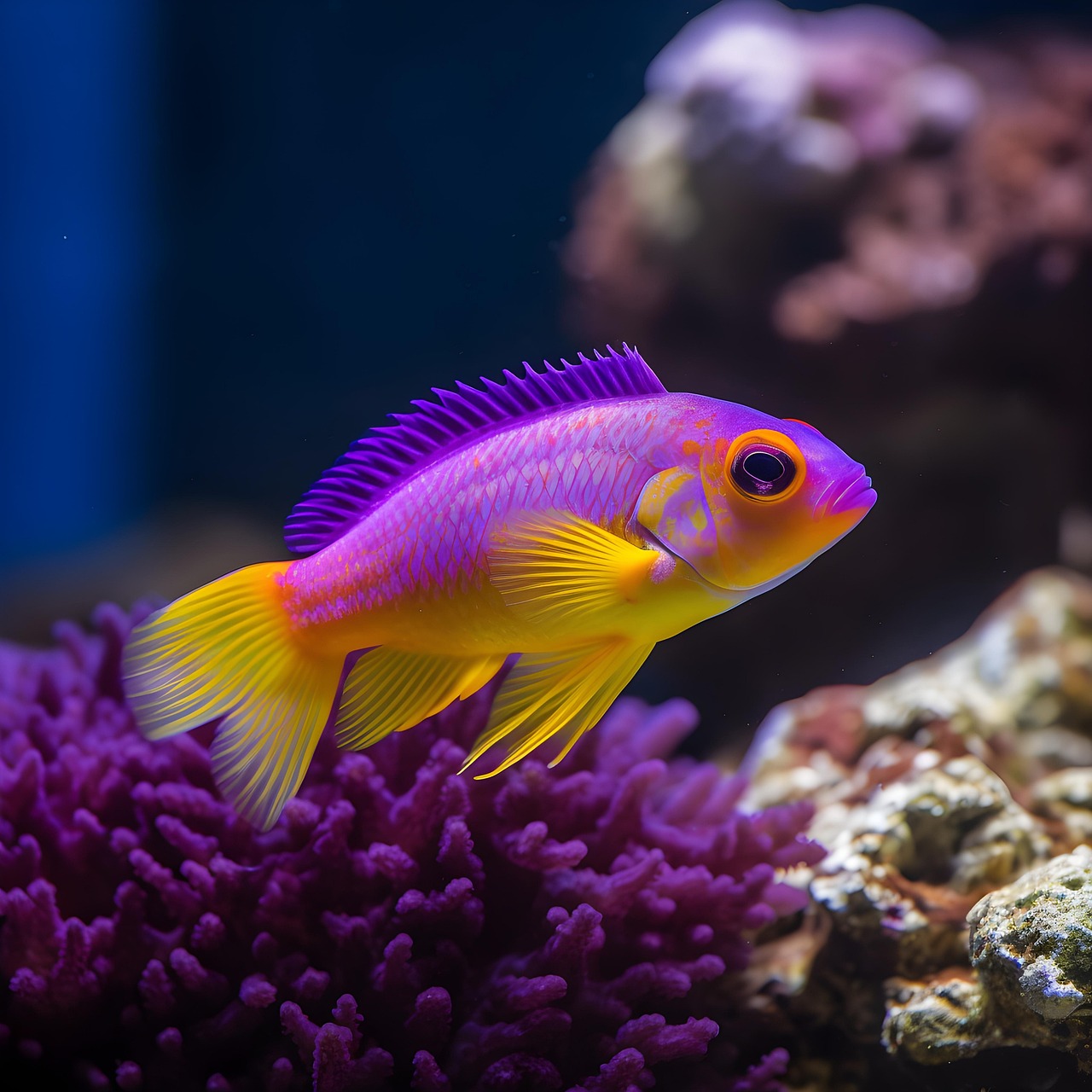 Mergulhador a explorar os recifes de coral na costa de Mocambique