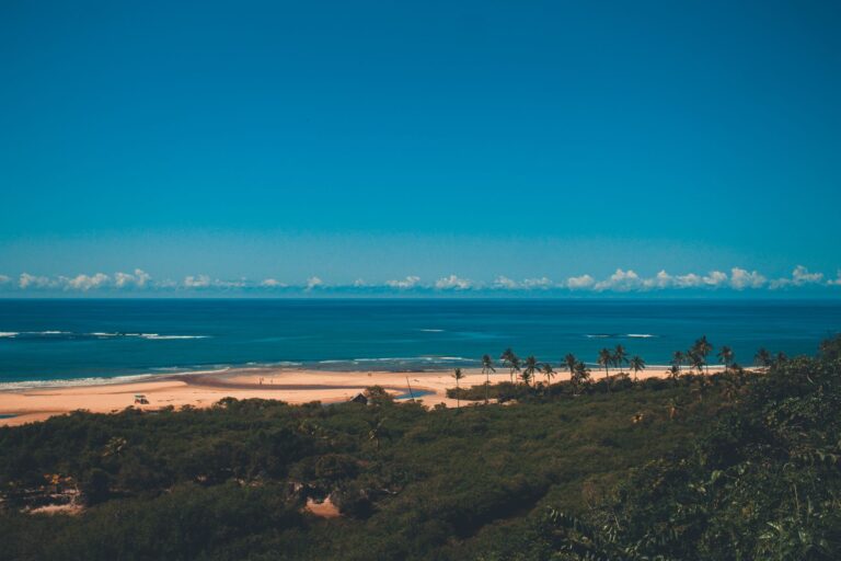 Mergulhador explorando as águas cristalinas de Tofo em Inhambane, Moçambique
